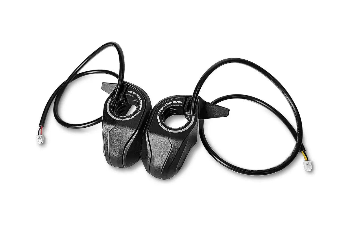 Nucular Ergonomic Thumb Throttle pair, angled view